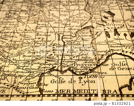 アンティークの古地図 フランスの写真素材