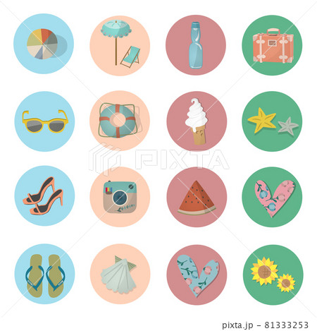 Summer icon set,夏アイコンセット Summer icon set,夏アイコンセット 81333253