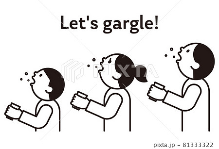 うがいをする男性 女性 子供のイラスト 感染症予防のイラスト素材 うがいをする男性 女性 子供のイラスト 感染症予防のイラスト素材