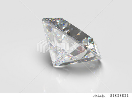 Beautiful Shiny Diamond in Brilliant Cut on White Background,- Crystal Background 81333831