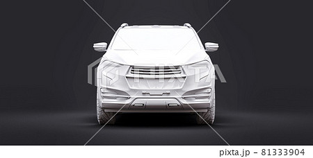 3D illustration of concept cargo pickup truck on grey isolated background. 3d rendering. 81333904