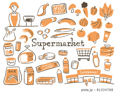 illustration of food in supermarket illustration of food in supermarket 81334788