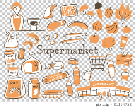 illustration of food in supermarket illustration of food in supermarket 81334788