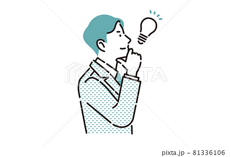 人物 ひらめいたビジネスパーソン男性 人物 ひらめいたビジネスパーソン男性 81336106