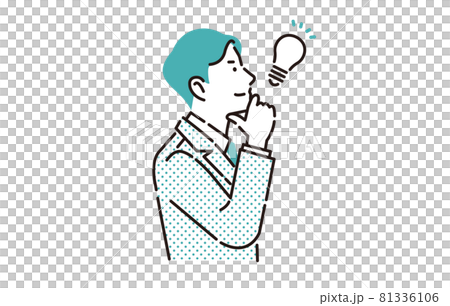 人物 ひらめいたビジネスパーソン男性 人物 ひらめいたビジネスパーソン男性 81336106