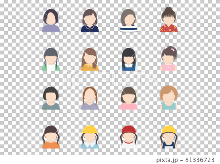 人物（女の子）のアイコン・アバター素材 81336723