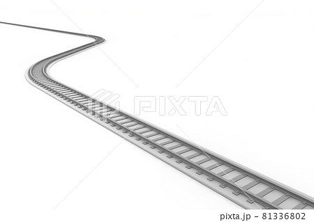 長い線路 シンプルな線路 電車が走る 一本の線路 のイラスト素材