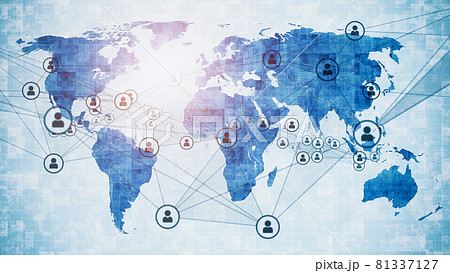世界地図と人のネットワーク　グローバルビジネス 81337127