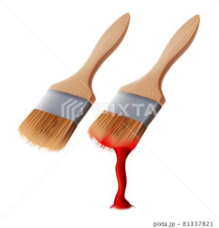 Brush With Paint For Painting Image Or Wall Vector Brush With Paint For Painting Image Or Wall Vector 81337821