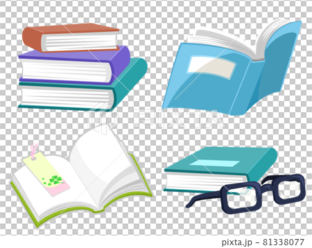 読書の秋　本のセット　秋の風物詩アイコン/イラスト素材 81338077