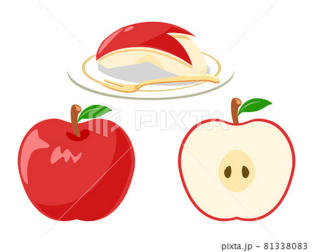 リンゴセット 林檎 皿 秋の味覚 秋の風物詩アイコン イラスト素材のイラスト素材
