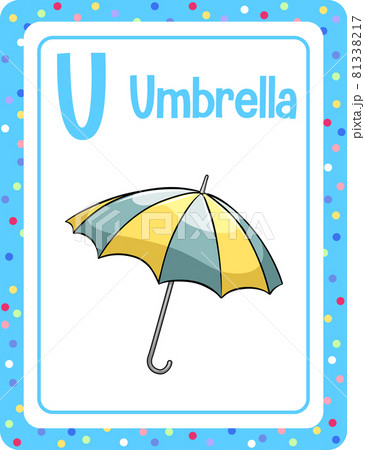 Alphabet flashcard with letter U for Umbrella 81338217