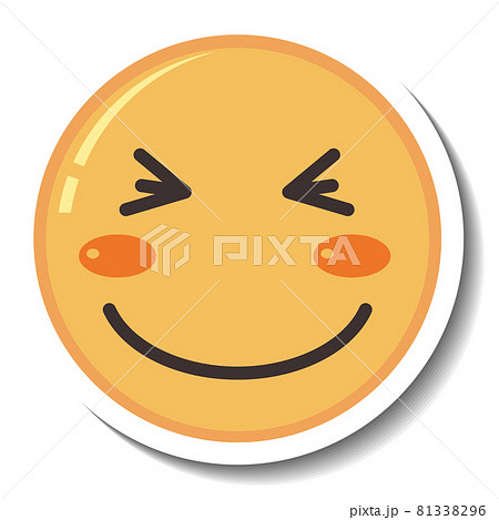 A sticker template with happy face emoji isolated A sticker template with happy face emoji isolated 81338296