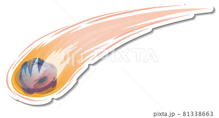 Sticker template with meteorite flame isolated Sticker template with meteorite flame isolated 81338663