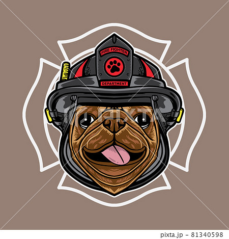 Vector graphic logo design of pug dog cartoon...のイラスト素材 [81340598] - PIXTA