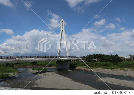 浅川ふれあい橋(東京都日野市万願寺) 浅川ふれあい橋(東京都日野市万願寺) 81340813