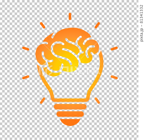 大腦圖標和燈泡圖標 81341332