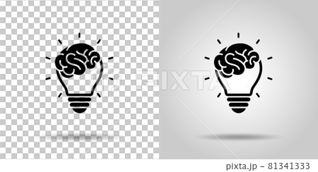 大腦圖標和燈泡圖標 81341333