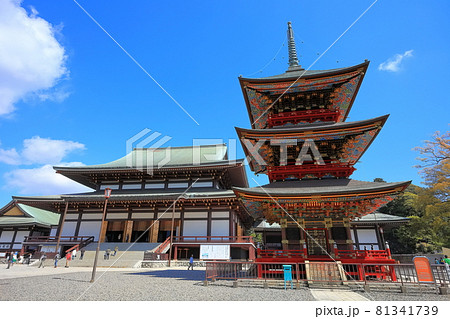 成田山新勝寺 三重塔と大本堂 成田山新勝寺 三重塔と大本堂 81341739