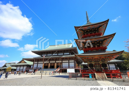 成田山新勝寺 三重塔と大本堂 成田山新勝寺 三重塔と大本堂 81341741
