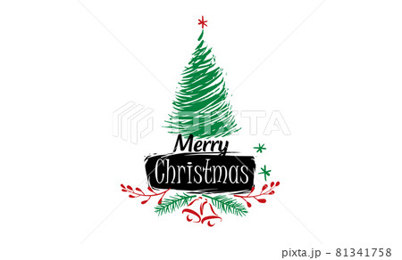 Vector logo of a painted Christmas tree on a white background Vector logo of a painted Christmas tree on a white background 81341758