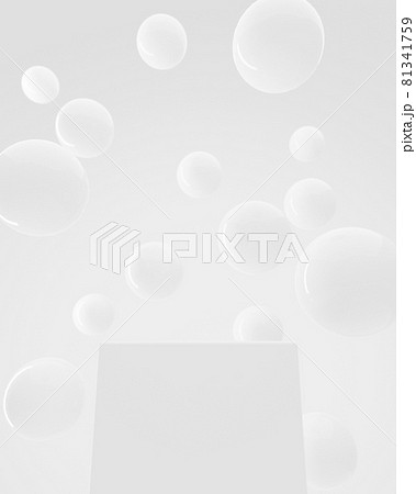 Podium with glossy balls. 3d render Podium with glossy balls. 3d render 81341759