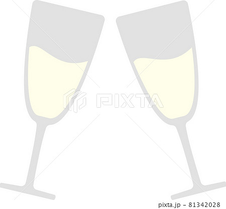 シャンパン かわいい 飲み物 イラスト アイコン シンプル ベクターのイラスト素材