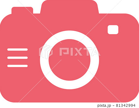カメラ かわいい ピンク アイコン イラストのイラスト素材