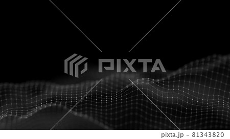 Data technology abstract futuristic illustration . Low poly shape with connecting dots and lines on dark background. 3D rendering . Big data visualization . 81343820
