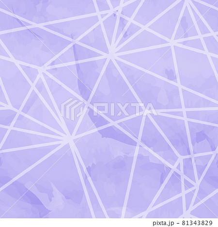 lavender seamless pattern with watercolor stains and polygonal line triangles, endless vector background 81343829