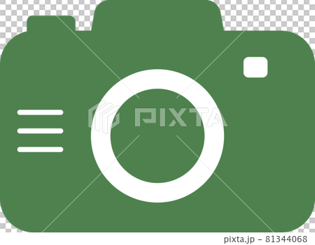 カメラ かわいい 緑 アイコン イラストのイラスト素材