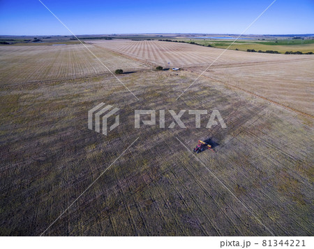 Tractor y maquinaria agricola , sembrando, La Pampa, Argentina Tractor y maquinaria agricola , sembrando, La Pampa, Argentina 81344221