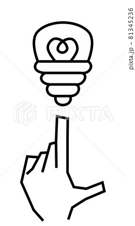 電球を指さす手 81345236
