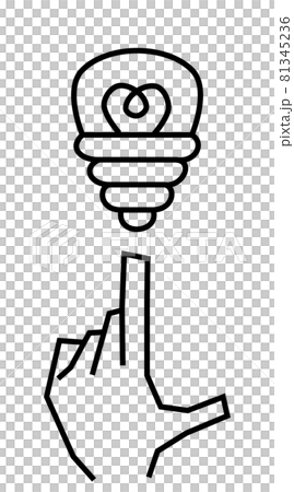 電球を指さす手 81345236