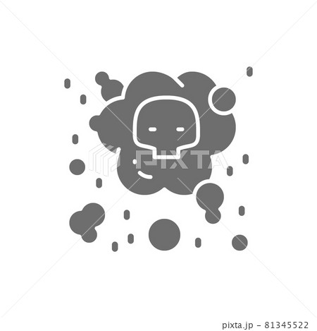 Vector air pollution, industrial smog grey icon. Vector air pollution, industrial smog grey icon. 81345522