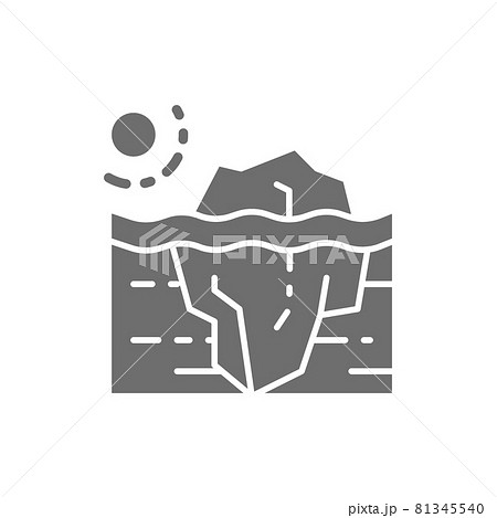 Global warming, iceberg grey icon. Isolated on white background Global warming, iceberg grey icon. Isolated on white background 81345540