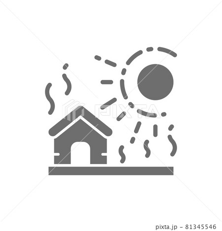 Vector drought, natural disaster, catastrophe grey icon. 81345546