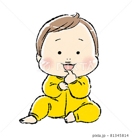 にっこり笑顔の赤ちゃんのイラスト素材