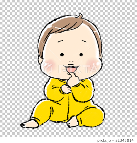 にっこり笑顔の赤ちゃん 81345814