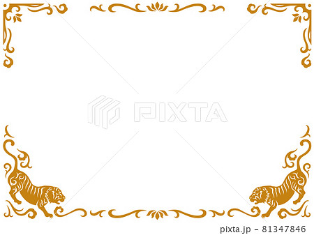 アジア調フレーム04（金）のイラスト素材 [81347846] - PIXTA