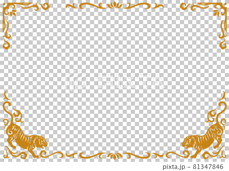 アジア調フレーム04（金）のイラスト素材 [81347846] - PIXTA