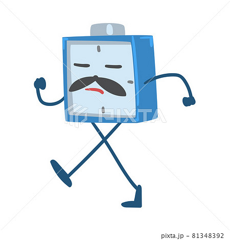 Blue Alarm Clock Character Walking or Marching Vector Illustration Blue Alarm Clock Character Walking or Marching Vector Illustration 81348392