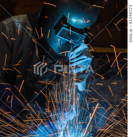 Industrial steel welder in factory Industrial steel welder in factory 81348723