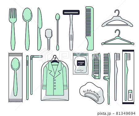 特定プラスチック仕様製品に関するイラストセット 81349694
