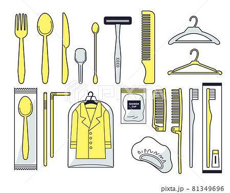 特定プラスチック仕様製品に関するイラストセットのイラスト素材