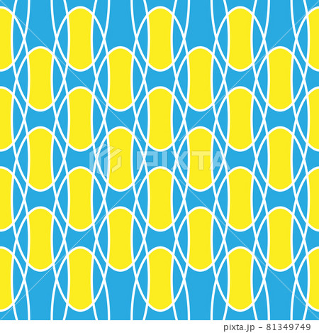 Bright abstract vector seamless pattern yellow ovals on a blue background Bright abstract vector seamless pattern yellow ovals on a blue background 81349749