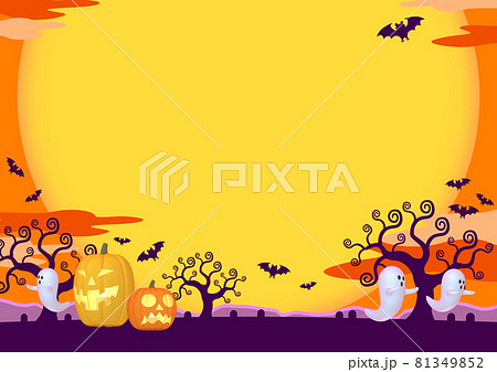 ハロウィン 背景イラスト素材 3 3 3 夕陽 オレンジ背景 カボチャ ゴーストのイラスト素材 ハロウィン 背景イラスト素材 3 3 3 夕陽 オレンジ背景 カボチャ ゴーストのイラスト素材