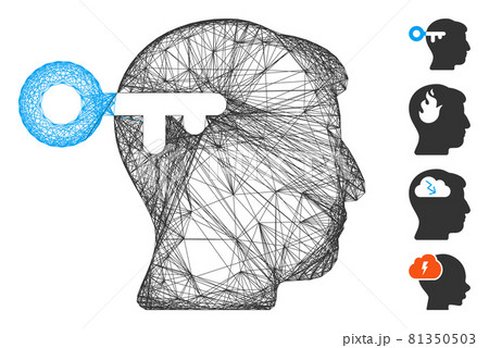Hatched Mind Key Vector Mesh 81350503