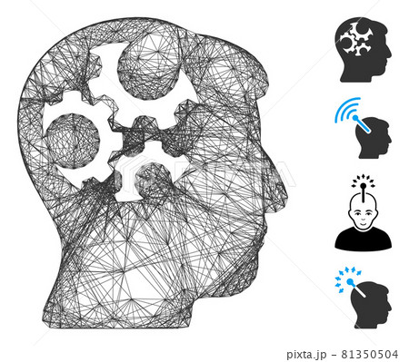 Hatched Mind Gears Vector Mesh 81350504