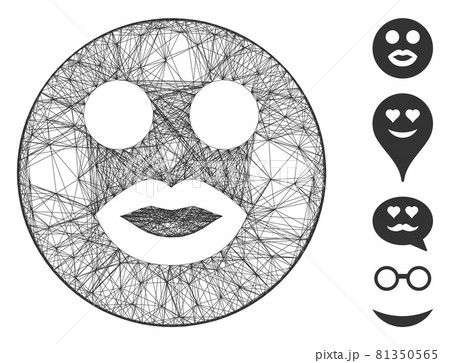 Net Lady Smiley Vector Mesh 81350565